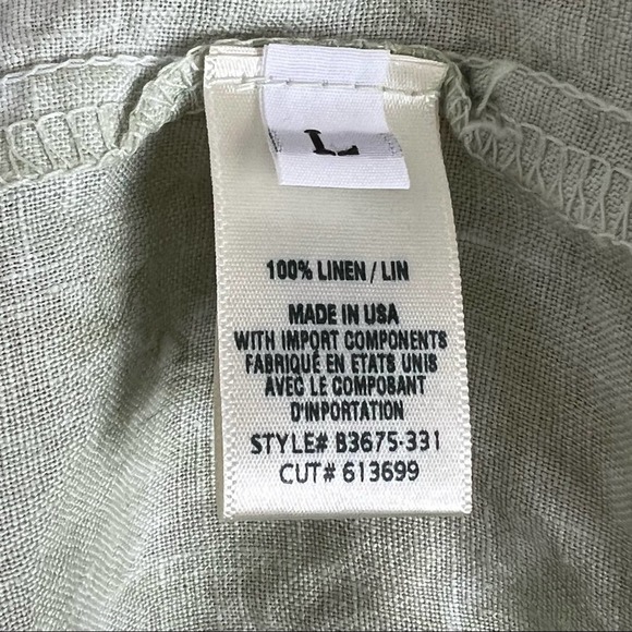 New Bella Dahl Large Tie Dye Linen Jogger Pants Green - Picture 7 of 8